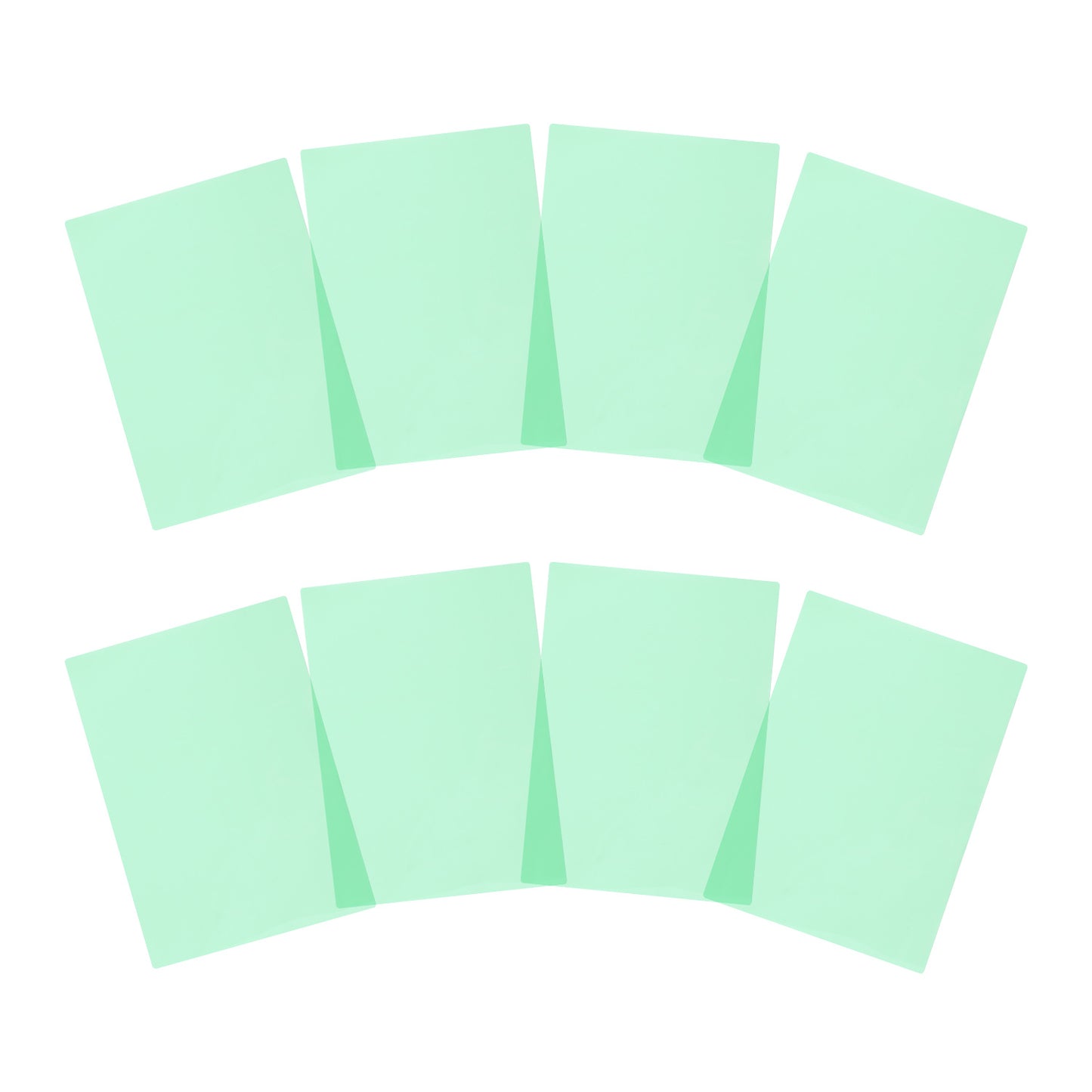 Pack of 8 A5 Plain Green Dyslexia Overlay Reading Sheets – PET Material, Rounded Corners