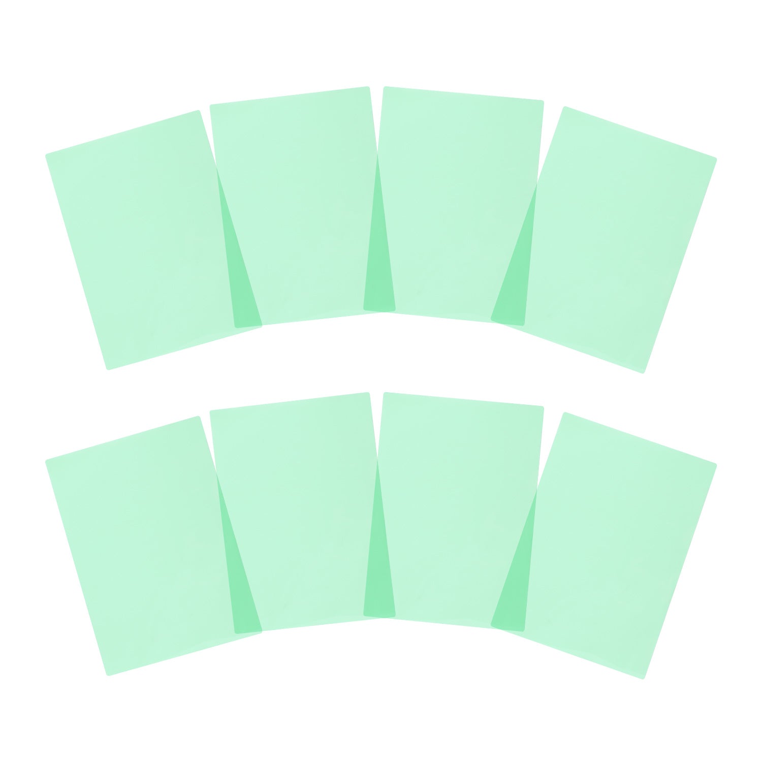 Pack of 8 A5 Plain Green Dyslexia Overlay Reading Sheets – PET Material, Rounded Corners