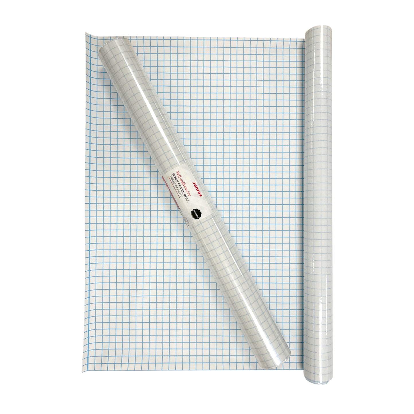 Janrax 50cm x 10m Clear Glossy CPP 0.06mm Thick Self-Adhesive Book Cover Roll