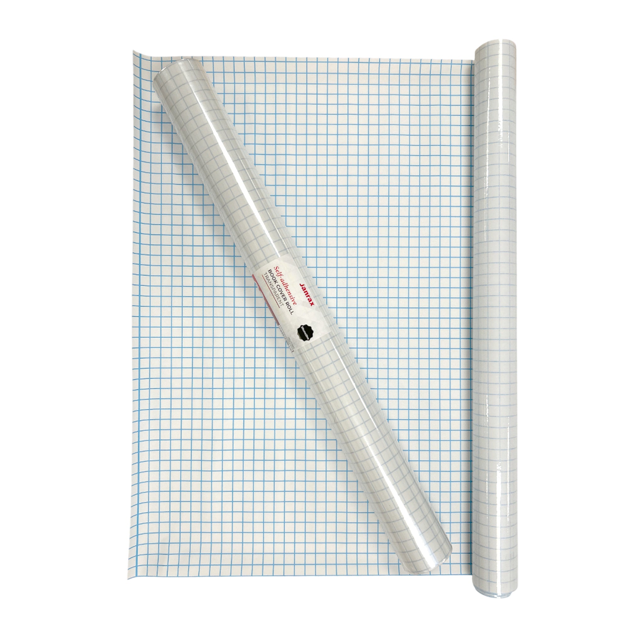 Janrax 50cm x 10m Clear Glossy CPP 0.06mm Thick Self-Adhesive Book Cover Roll