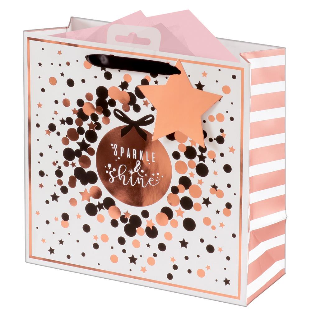 Sparkle And Shine Design Medium Square Gift Bag {DC}