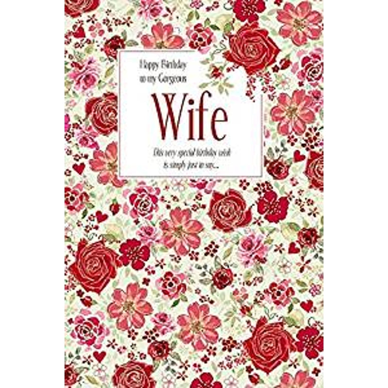Happy Birthday to My Gorgeous Wife Wishing Well Birthday Card 