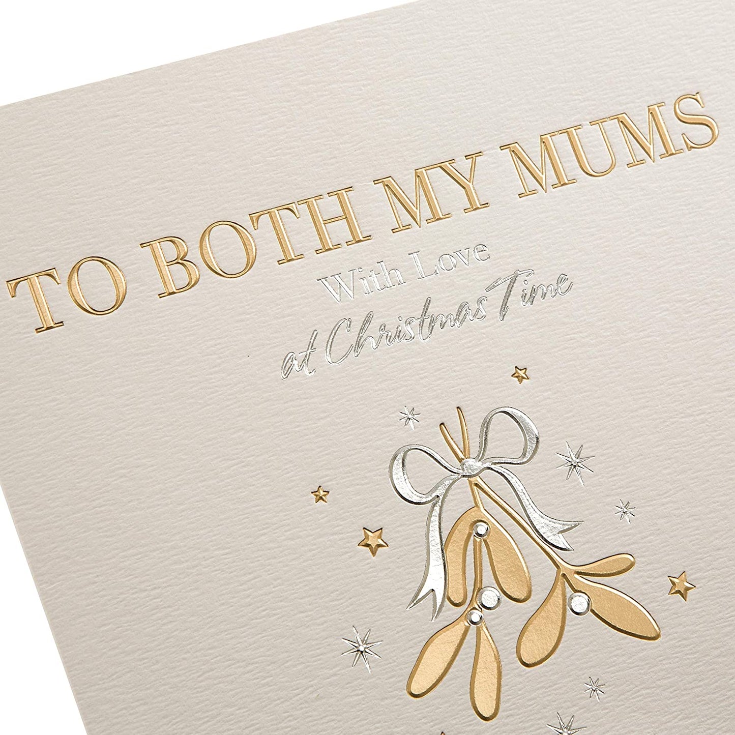 Christmas Studio Card for 'Both My Mums' with Simple Gold Foiled Design {DC}