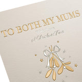 Christmas Studio Card for 'Both My Mums' with Simple Gold Foiled Design {DC}