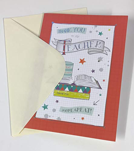 To My Teacher Thank you You're Great Card