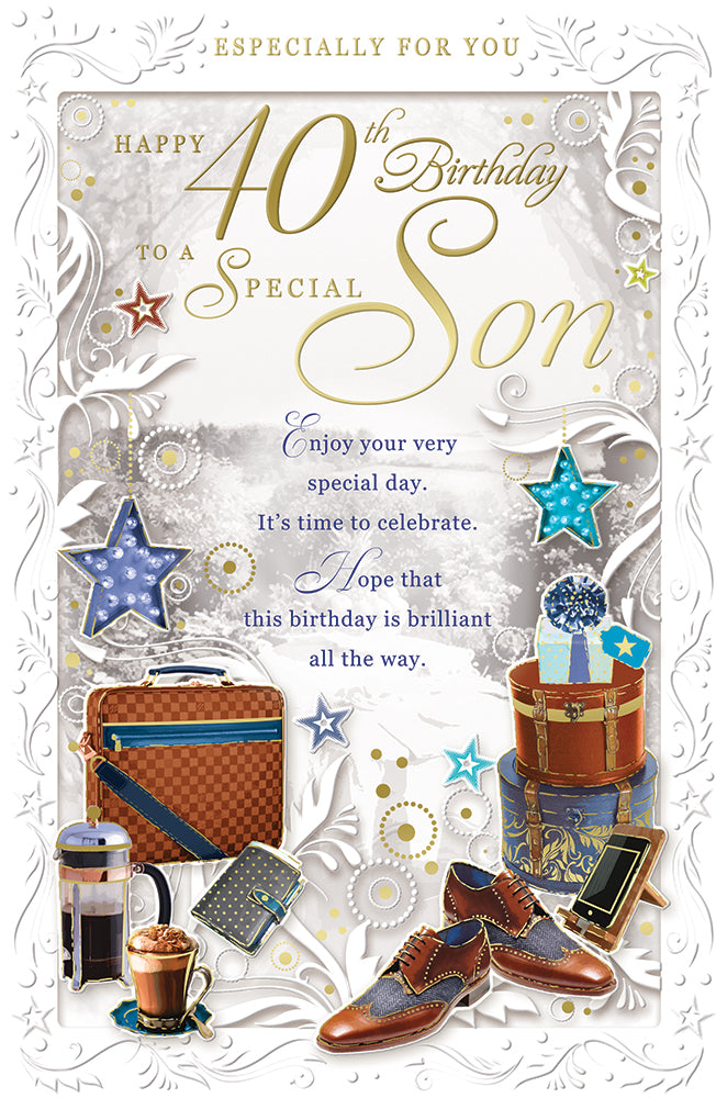 40th Birthday to Special Son Opacity Card