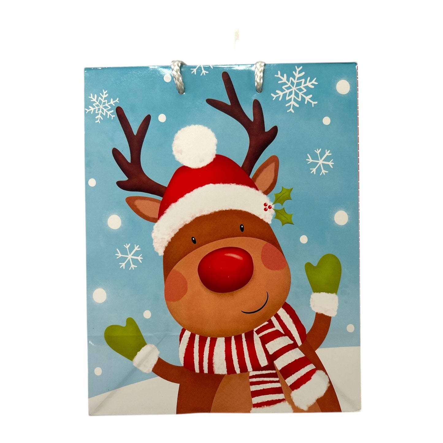 Cute Reindeer Medium Christmas Gift Bag 23.5cm x18cm x10cm