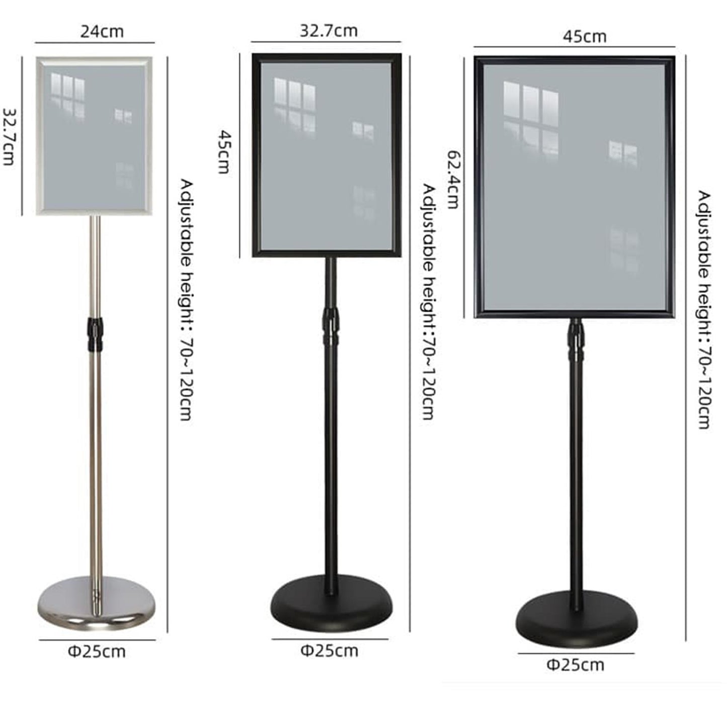 A4 Mobile Aluminum Alloy Poster Stand – Adjustable Height Display