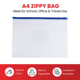 Pack of 12 A4 Clear Zippy Bags with Red Zip