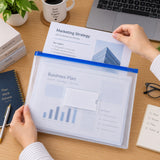 Pack of 12 A4 Clear Zippy Bags with Purple Zip