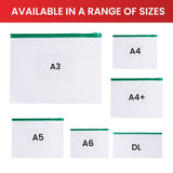Pack of 12 DL Clear Zippy Bags with White Zip