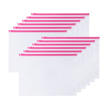 Pack of 12 A6 Clear Zippy Bags with Pink Zip