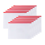 Pack of 12 A6 Clear Zippy Bags with Red Zip