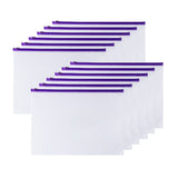 Pack of 12 A6 Clear Zippy Bags with Purple Zip