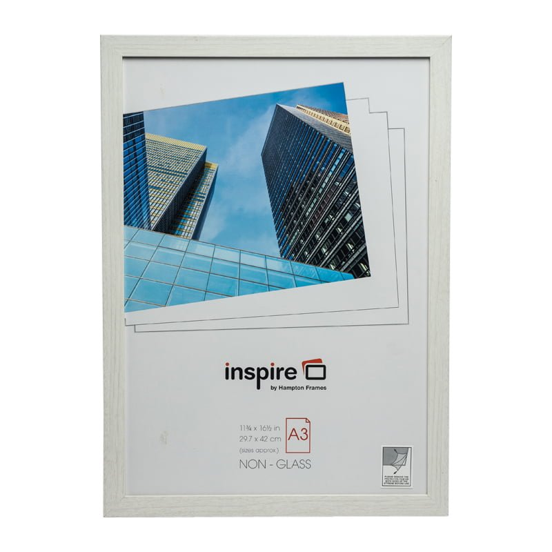 Hampton BERGEN A3 White Picture Poster Photo Frame Plexi Non-Glass