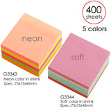 400 Sheets Pastel Colour Sticky Notes Memo Block 75x75mm