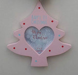 MDF Christmas Tree Photo Hanging Decoration Baby's 1st Christmas Pink
