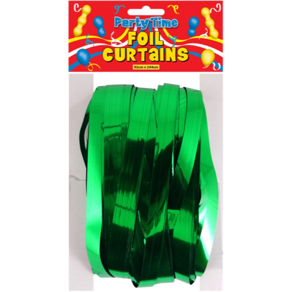 CURTAIN DOOR FOIL GREEN 1.2CM CUT 92 X 244CM {DC}