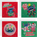 Disney Lilo & Stitch Pack of 20 in 4 Fun Designs Christmas Cards