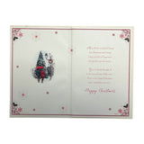 To a Dear Granddaughter and Boyfriend Snowy Village Scene Christmas Card