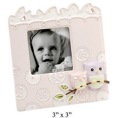 Baby Owl Series Girls Pink Small Photo Frame - 3"x3" Picture