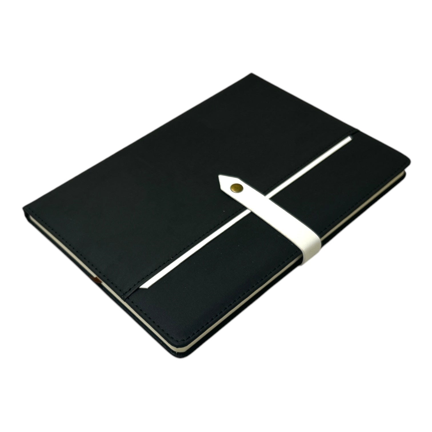 Single B5 96 Sheets Ruled PU Leather Hardcover Notebook with Button Closure