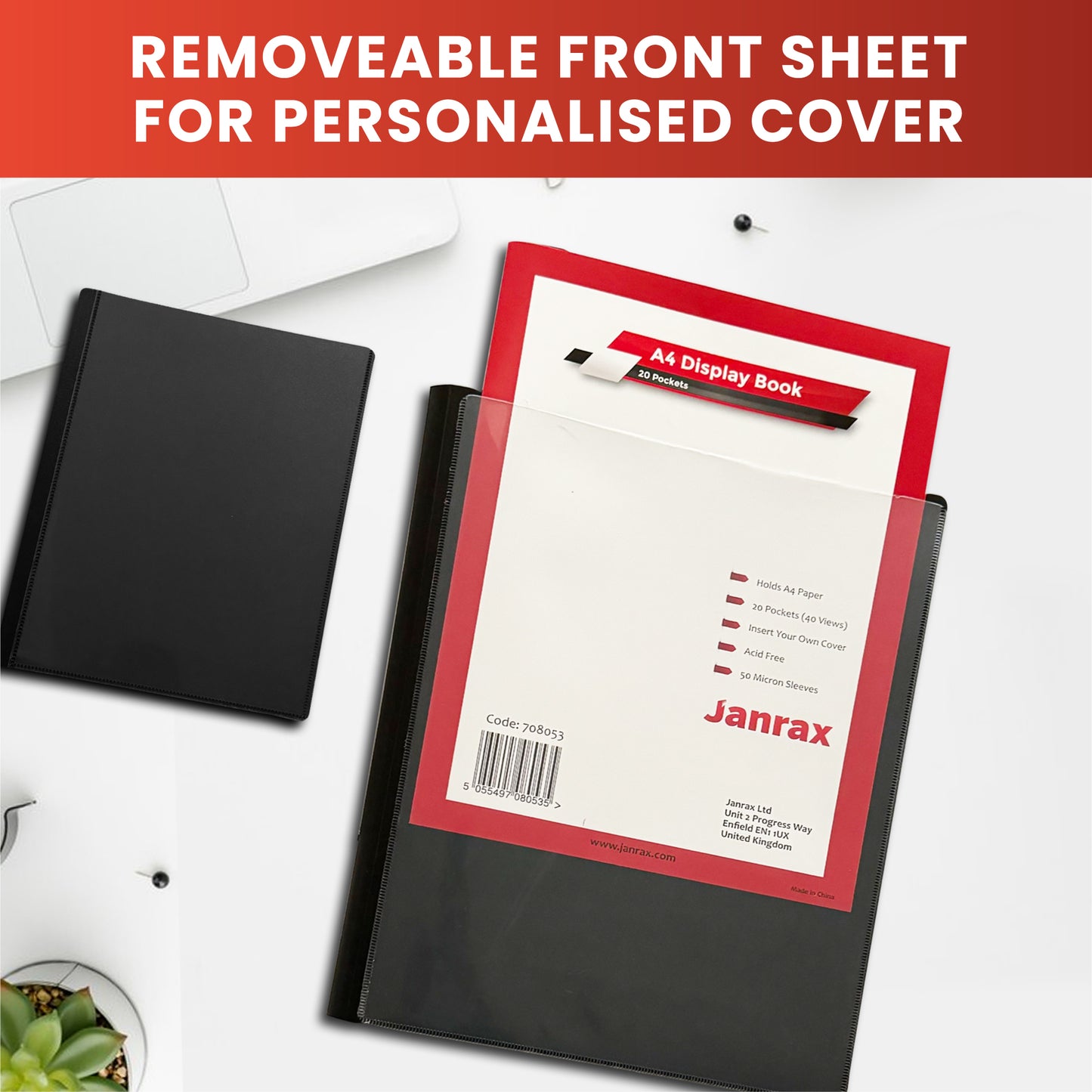 Janrax A5 Presentation Display Book 40 Pockets (80 Views)