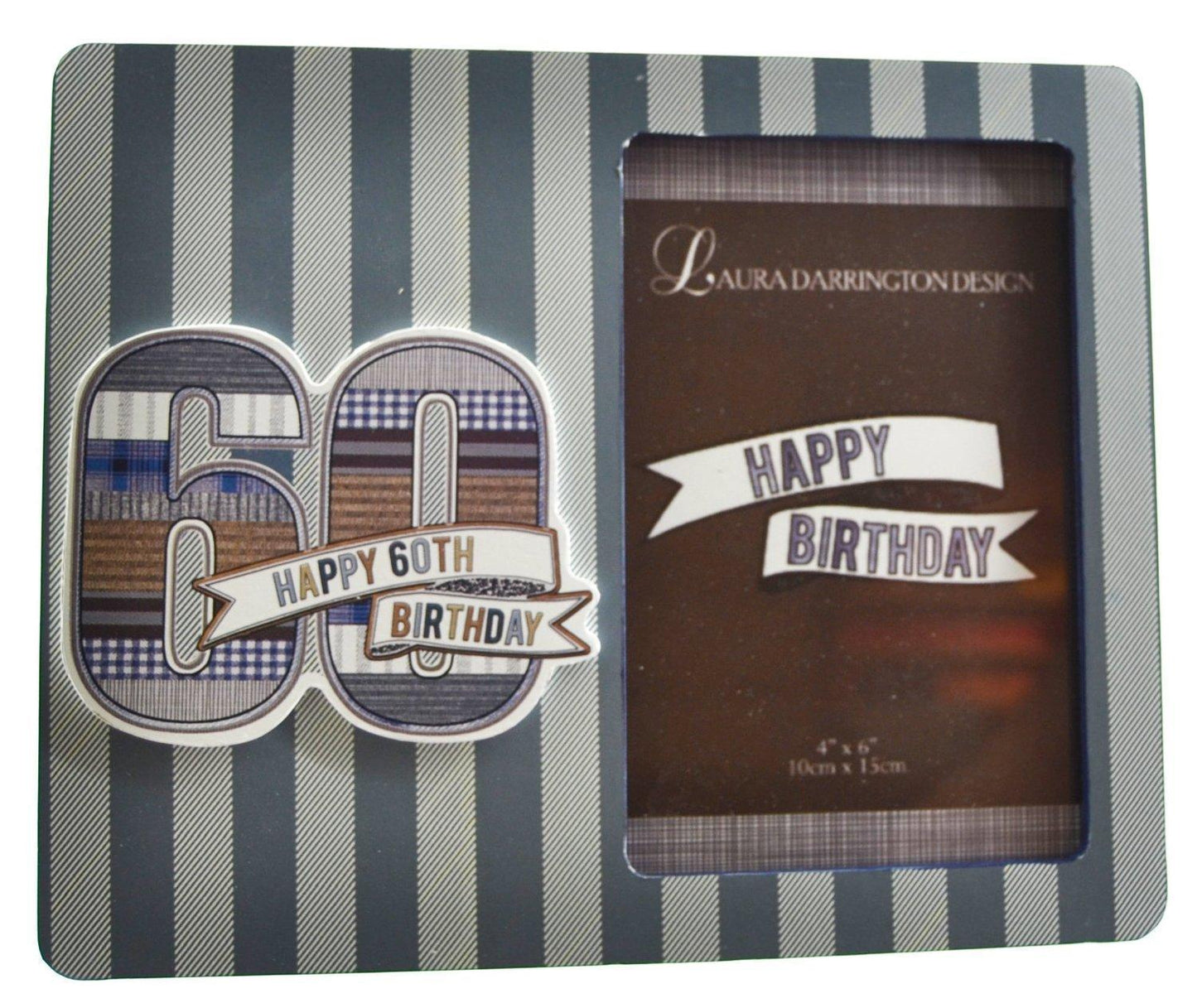 Laura Darrington Denim Collection Wooden Picture Frame, 60th Birthday