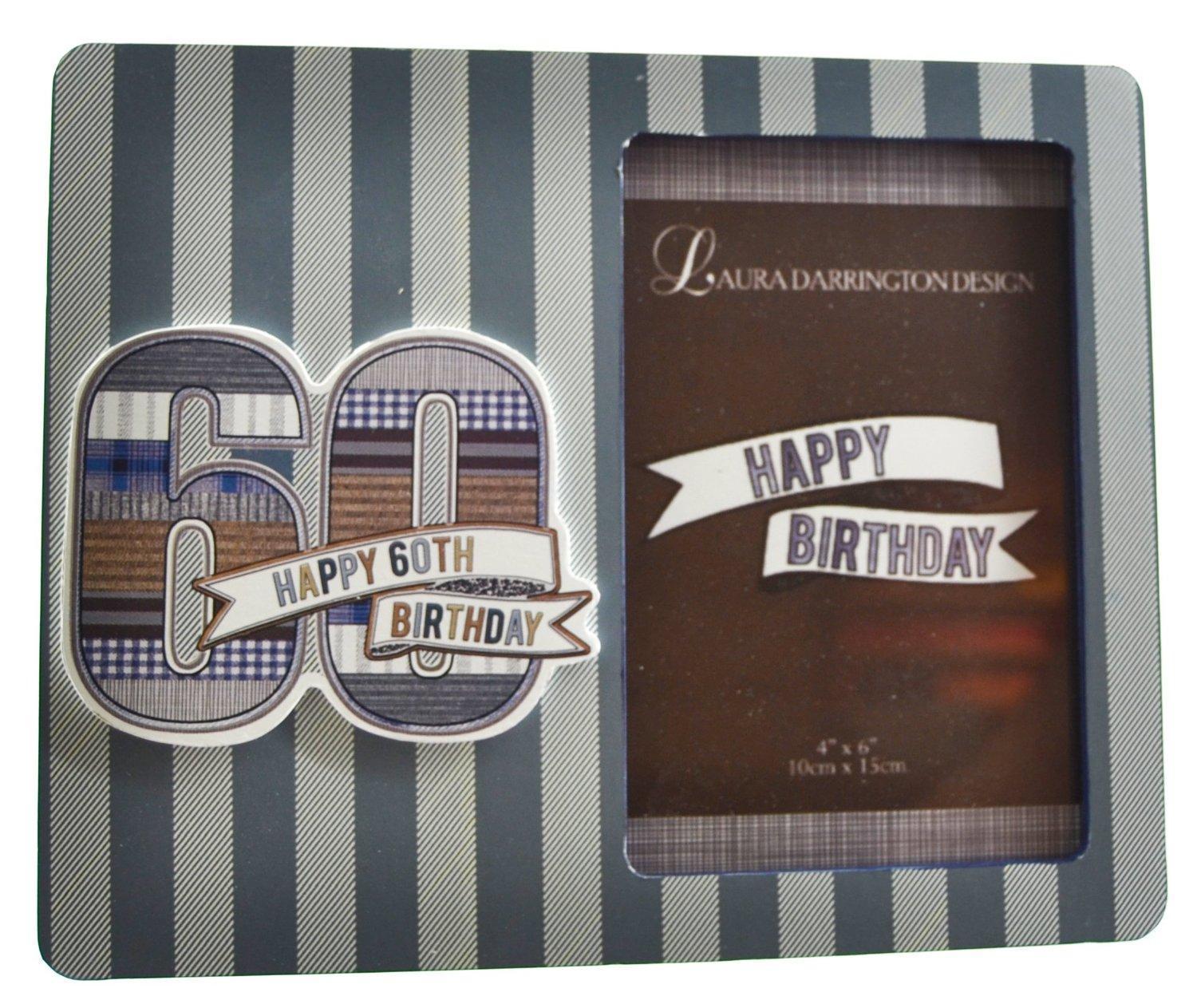Laura Darrington Denim Collection Wooden Picture Frame, 60th Birthday