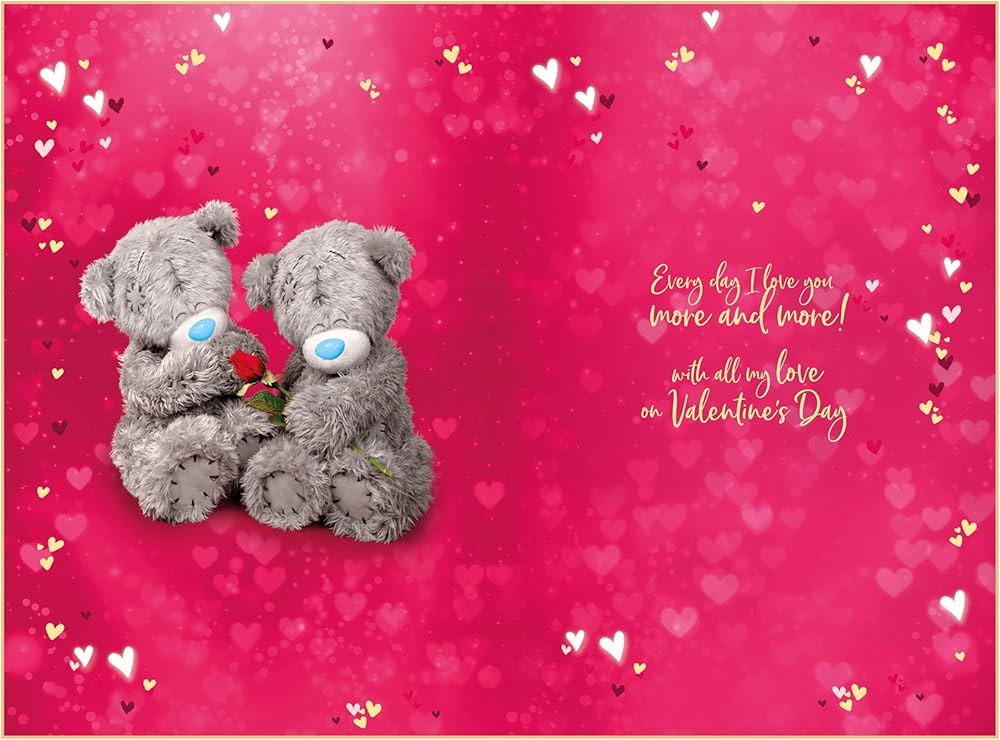 Bears Sat With Rose Wife Keepsake 3D Valentine's Day Card