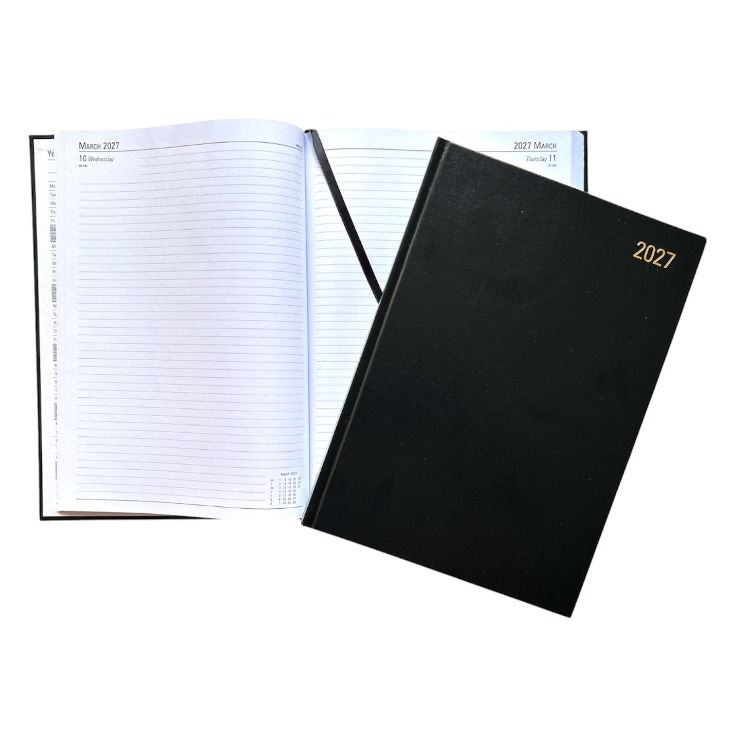 Janrax 2027 A4 Day Per Page Black Desk Diary