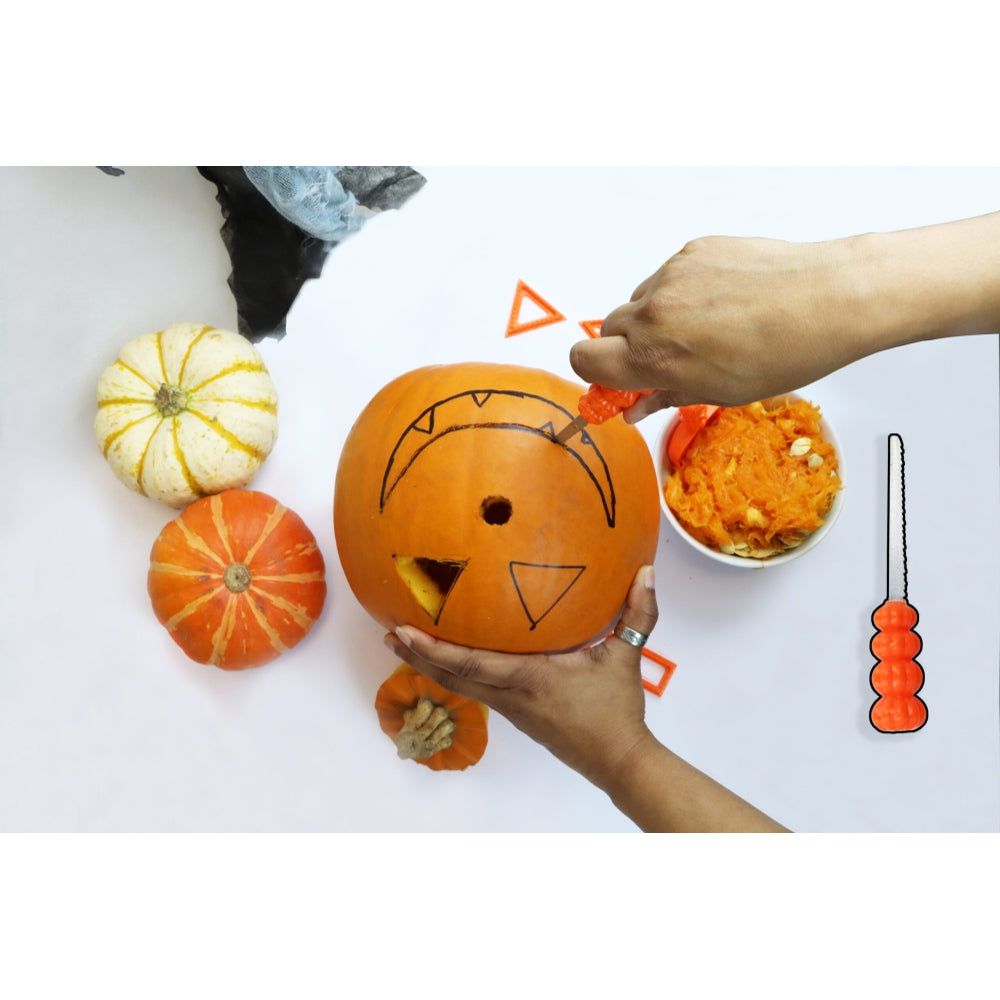 9 Piece Pumpkin Carving Tool Set Halloween Party Stencils Cutter Scooper (DNLE)