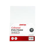 Pack of 10 A5 White Coloured EVA Foam Sheets