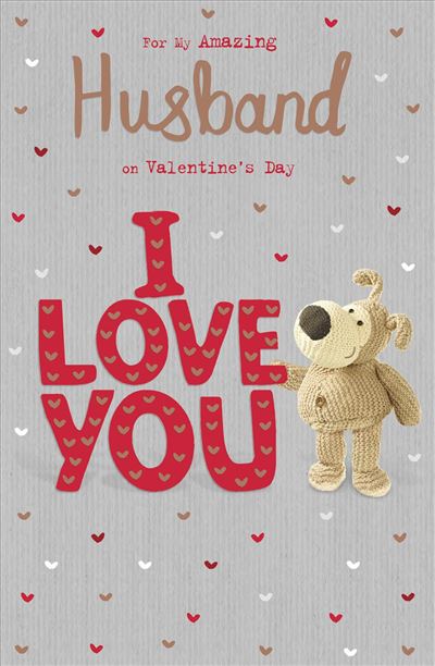 Boofle I Love You Lettering Husband Valentine's Day Card 