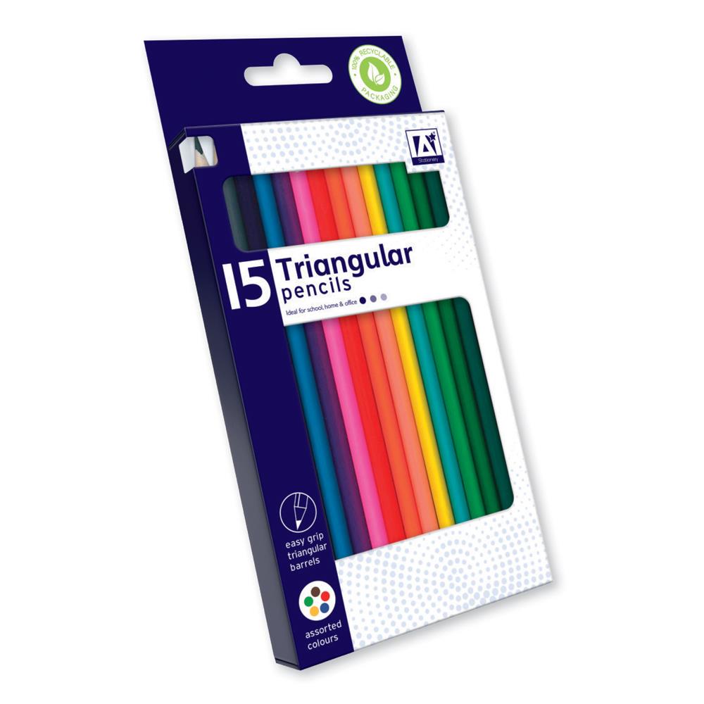 Pack of 15 Triangular Colouring Pencils 