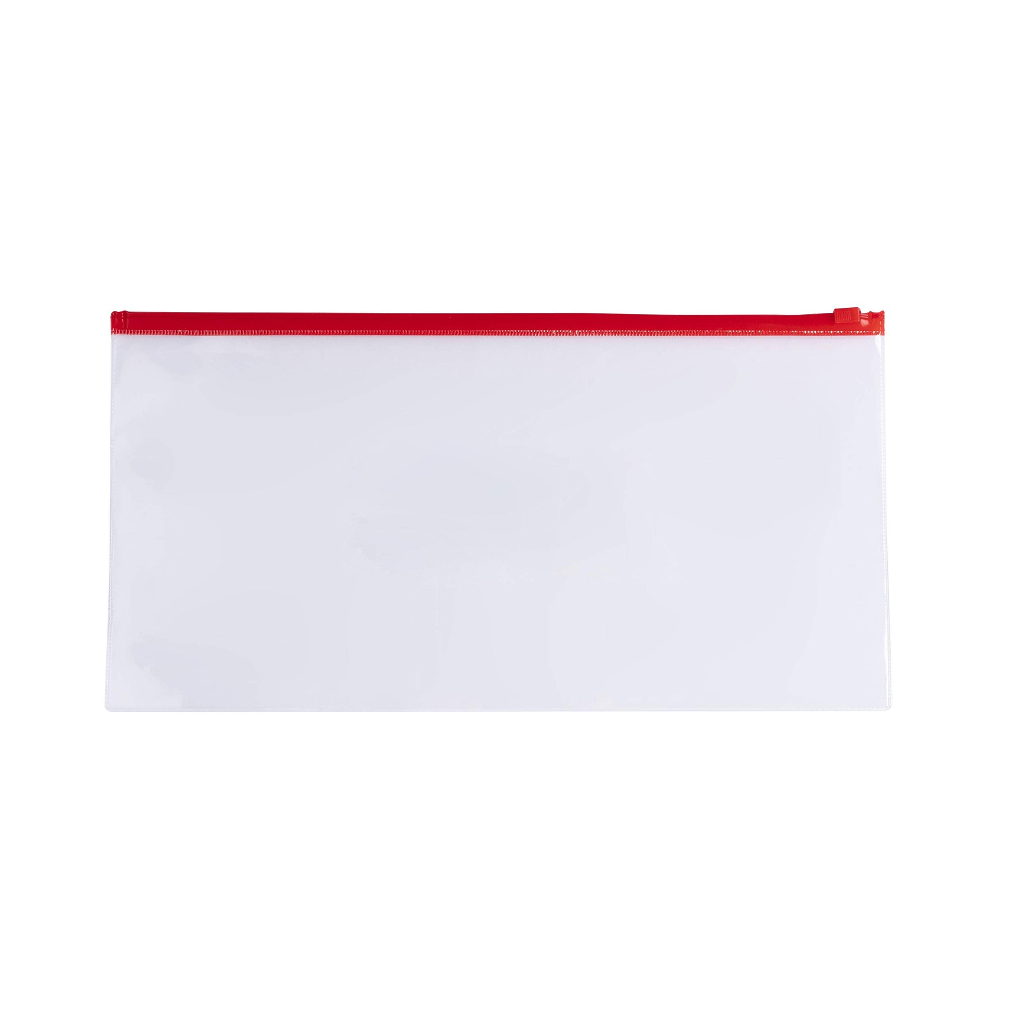 Pack of 12 DL Clear Zippy Bags with Red Zip