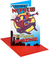 Marvel Miles & Spider Man in City Design Nephew Birthday Card