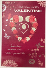 With Love To my Valentine Open Sentimental Verse Valentine's Day card