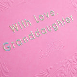 Contemporary Patterned Design Braille Birthday Card for Granddaughter