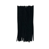 Pack of 50 Black Coloured Pipe Cleaners 30cm x 6mm Craft Chenille Stems