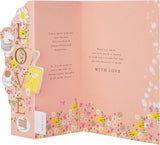 Floral Design Heartfelt Verse With Keepsake Bookmark Mum Mother's Day Card