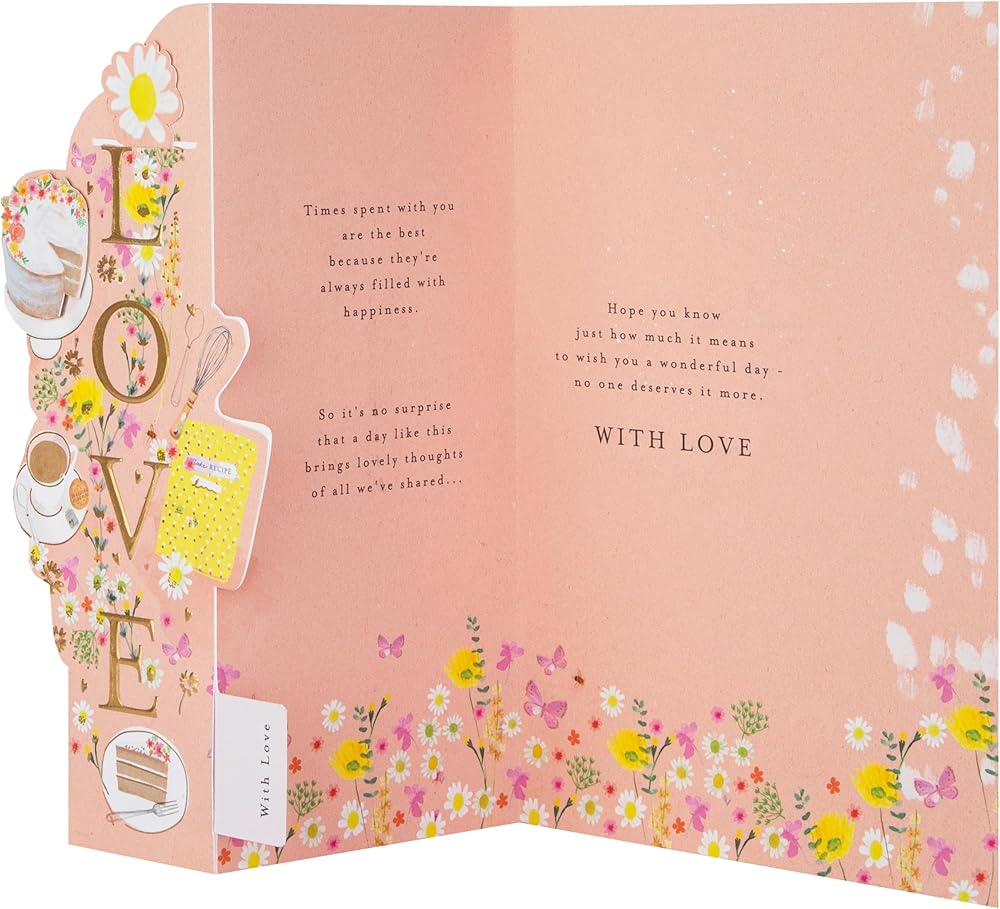 Floral Design Heartfelt Verse With Keepsake Bookmark Mum Mother's Day Card