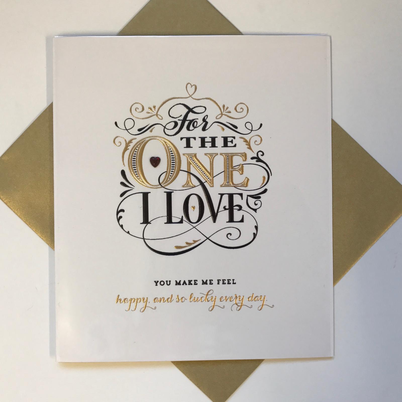 For The One I Love Classic Black And Gold Valentine's Day Card