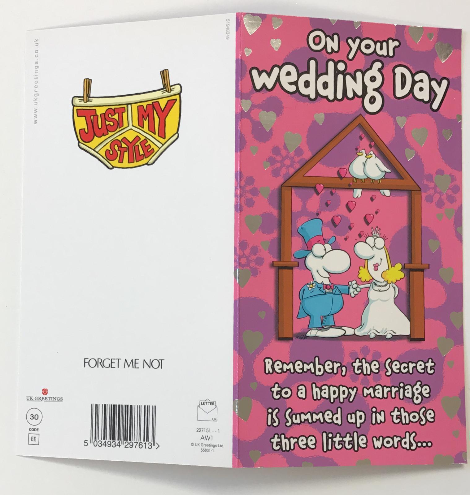On Your Wedding Day Remember The Secret Humour Card Congratulations