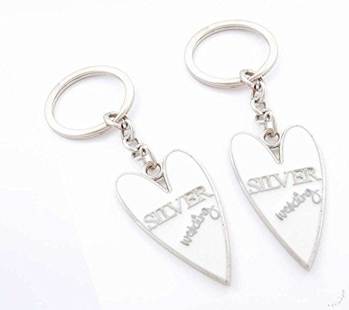 Wendy Jones Blackett Designer Silver anniversary Set of 2 Keyrings